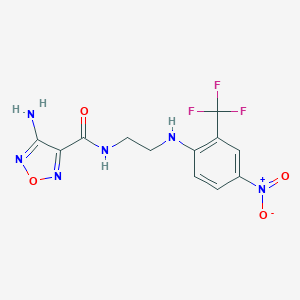 molecular formula C12H11F3N6O4 B398913 4-amino-N-(2-{[4-nitro-2-(trifluoromethyl)phenyl]amino}ethyl)-1,2,5-oxadiazole-3-carboxamide 