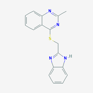 molecular formula C17H14N4S B398914 4-(1H-Benzoimidazol-2-ylmethylsulfanyl)-2-methyl-quinazoline 