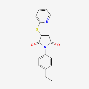 molecular formula C17H16N2O2S B3989140 1-(4-ethylphenyl)-3-(2-pyridinylthio)-2,5-pyrrolidinedione 