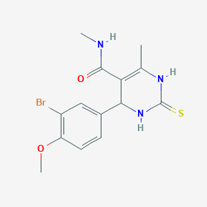 molecular formula C14H16BrN3O2S B3989146 4-(3-bromo-4-methoxyphenyl)-N,6-dimethyl-2-thioxo-1,2,3,4-tetrahydro-5-pyrimidinecarboxamide 