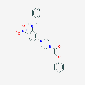 molecular formula C26H28N4O4 B398915 1-{4-[3-(Benzylamino)-4-nitrophenyl]piperazin-1-yl}-2-(4-methylphenoxy)ethanone 