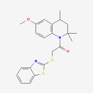 molecular formula C22H24N2O2S2 B3989154 1-[(1,3-benzothiazol-2-ylthio)acetyl]-6-methoxy-2,2,4-trimethyl-1,2,3,4-tetrahydroquinoline 