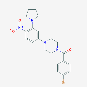 molecular formula C21H23BrN4O3 B398916 1-(4-Bromobenzoyl)-4-{4-nitro-3-pyrrolidin-1-ylphenyl}piperazine CAS No. 347310-26-3