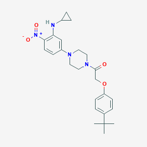 molecular formula C25H32N4O4 B398918 1-[(4-Tert-butylphenoxy)acetyl]-4-{3-(cyclopropylamino)-4-nitrophenyl}piperazine 