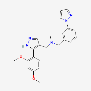 1-[3-(2,4-dimethoxyphenyl)-1H-pyrazol-4-yl]-N-methyl-N-[3-(1H-pyrazol-1-yl)benzyl]methanamine