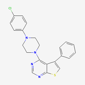 molecular formula C22H19ClN4S B3989193 4-[4-(4-chlorophenyl)-1-piperazinyl]-5-phenylthieno[2,3-d]pyrimidine 