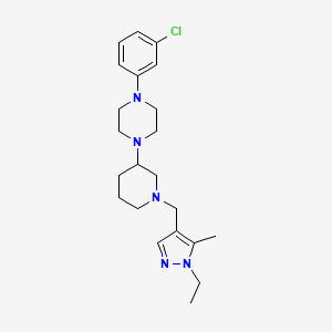 1-(3-chlorophenyl)-4-{1-[(1-ethyl-5-methyl-1H-pyrazol-4-yl)methyl]-3-piperidinyl}piperazine