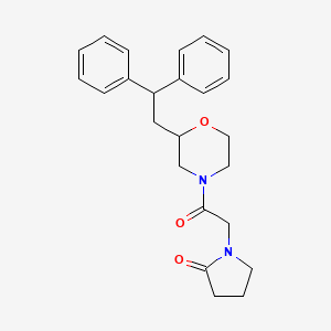 molecular formula C24H28N2O3 B3989209 1-{2-[2-(2,2-diphenylethyl)-4-morpholinyl]-2-oxoethyl}-2-pyrrolidinone 