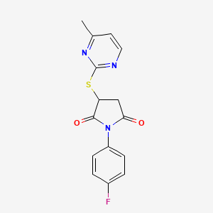 1-(4-Fluorophenyl)-3-[(4-methylpyrimidin-2-yl)sulfanyl]pyrrolidine-2,5-dione