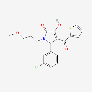 molecular formula C19H18ClNO4S B3989245 5-(3-chlorophenyl)-3-hydroxy-1-(3-methoxypropyl)-4-(2-thienylcarbonyl)-1,5-dihydro-2H-pyrrol-2-one 