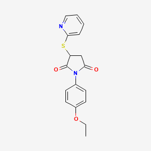 molecular formula C17H16N2O3S B3989257 1-(4-ethoxyphenyl)-3-(2-pyridinylthio)-2,5-pyrrolidinedione 