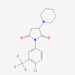 molecular formula C16H16ClF3N2O2 B398926 1-[4-Chloro-3-(trifluoromethyl)phenyl]-3-piperidin-1-ylpyrrolidine-2,5-dione 