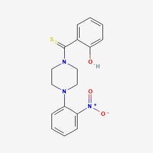 molecular formula C17H17N3O3S B3989260 2-{[4-(2-nitrophenyl)-1-piperazinyl]carbonothioyl}phenol 