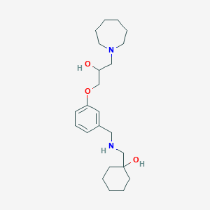molecular formula C23H38N2O3 B3989286 1-[({3-[3-(1-azepanyl)-2-hydroxypropoxy]benzyl}amino)methyl]cyclohexanol 