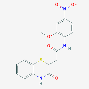 molecular formula C17H15N3O5S B3989313 N-(2-methoxy-4-nitrophenyl)-2-(3-oxo-3,4-dihydro-2H-1,4-benzothiazin-2-yl)acetamide 