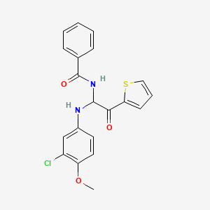 molecular formula C20H17ClN2O3S B3989321 N-[1-[(3-chloro-4-methoxyphenyl)amino]-2-oxo-2-(2-thienyl)ethyl]benzamide 