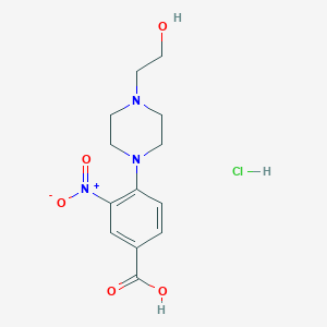 molecular formula C13H18ClN3O5 B3989327 4-[4-(2-hydroxyethyl)-1-piperazinyl]-3-nitrobenzoic acid hydrochloride 