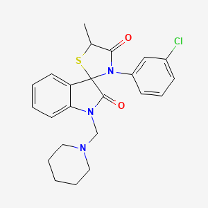 molecular formula C23H24ClN3O2S B3989329 3'-(3-chlorophenyl)-5'-methyl-1-(1-piperidinylmethyl)-4'H-spiro[indole-3,2'-[1,3]thiazolidine]-2,4'(1H)-dione 