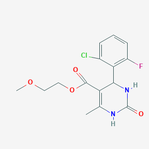 molecular formula C15H16ClFN2O4 B3989341 2-methoxyethyl 4-(2-chloro-6-fluorophenyl)-6-methyl-2-oxo-1,2,3,4-tetrahydro-5-pyrimidinecarboxylate 