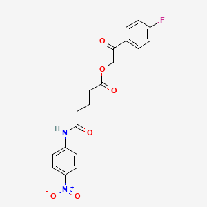 molecular formula C19H17FN2O6 B3989351 2-(4-fluorophenyl)-2-oxoethyl 5-[(4-nitrophenyl)amino]-5-oxopentanoate 