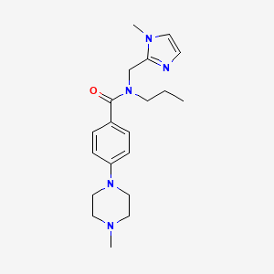 molecular formula C20H29N5O B3989357 N-[(1-methyl-1H-imidazol-2-yl)methyl]-4-(4-methylpiperazin-1-yl)-N-propylbenzamide 