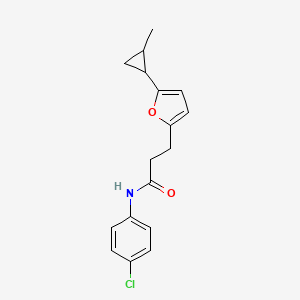 molecular formula C17H18ClNO2 B3989367 N-(4-chlorophenyl)-3-[5-(2-methylcyclopropyl)-2-furyl]propanamide 