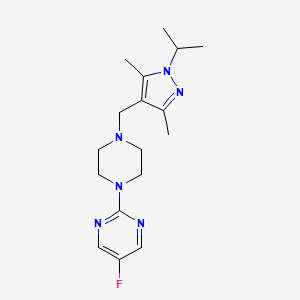 molecular formula C17H25FN6 B3989375 5-fluoro-2-{4-[(1-isopropyl-3,5-dimethyl-1H-pyrazol-4-yl)methyl]piperazin-1-yl}pyrimidine 