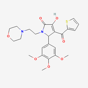 molecular formula C24H28N2O7S B3989384 3-hydroxy-1-[2-(4-morpholinyl)ethyl]-4-(2-thienylcarbonyl)-5-(3,4,5-trimethoxyphenyl)-1,5-dihydro-2H-pyrrol-2-one 