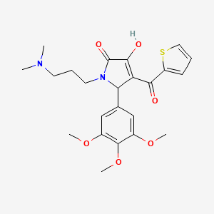 molecular formula C23H28N2O6S B3989417 1-[3-(dimethylamino)propyl]-3-hydroxy-4-(2-thienylcarbonyl)-5-(3,4,5-trimethoxyphenyl)-1,5-dihydro-2H-pyrrol-2-one 