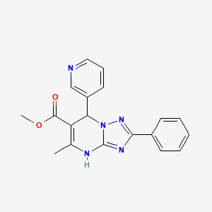molecular formula C19H17N5O2 B3989424 methyl 5-methyl-2-phenyl-7-(3-pyridinyl)-4,7-dihydro[1,2,4]triazolo[1,5-a]pyrimidine-6-carboxylate 