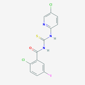 2-chloro-N-[(5-chloropyridin-2-yl)carbamothioyl]-5-iodobenzamide