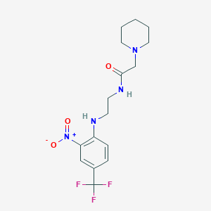 molecular formula C16H21F3N4O3 B3989451 N-(2-{[2-nitro-4-(trifluoromethyl)phenyl]amino}ethyl)-2-(1-piperidinyl)acetamide 