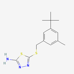 molecular formula C14H19N3S2 B3989457 5-[(3-tert-butyl-5-methylbenzyl)thio]-1,3,4-thiadiazol-2-amine 