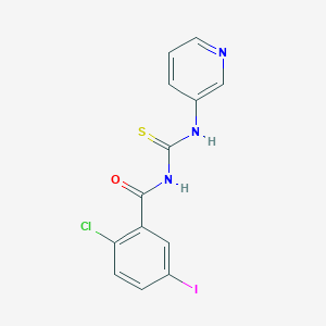 molecular formula C13H9ClIN3OS B398946 2-chloro-5-iodo-N-(pyridin-3-ylcarbamothioyl)benzamide CAS No. 430443-14-4