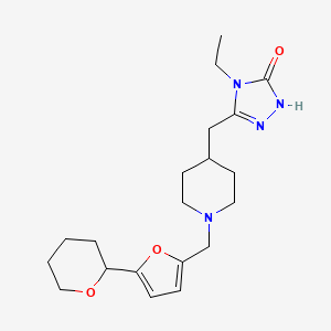 molecular formula C20H30N4O3 B3989465 4-ethyl-5-[(1-{[5-(tetrahydro-2H-pyran-2-yl)-2-furyl]methyl}piperidin-4-yl)methyl]-2,4-dihydro-3H-1,2,4-triazol-3-one 