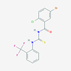 molecular formula C15H9BrClF3N2OS B398947 5-bromo-2-chloro-N-{[2-(trifluoromethyl)phenyl]carbamothioyl}benzamide 