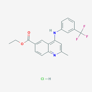ethyl 2-methyl-4-{[3-(trifluoromethyl)phenyl]amino}-6-quinolinecarboxylate hydrochloride