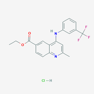 Ethyl 2-methyl-4-[3-(trifluoromethyl)anilino]quinoline-6-carboxylate;hydrochloride