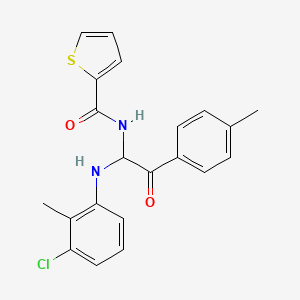 molecular formula C21H19ClN2O2S B3989496 N-[1-[(3-chloro-2-methylphenyl)amino]-2-(4-methylphenyl)-2-oxoethyl]-2-thiophenecarboxamide 