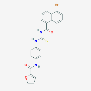 molecular formula C23H16BrN3O3S B398950 N-[4-({[(5-bromo-1-naphthoyl)amino]carbothioyl}amino)phenyl]-2-furamide 