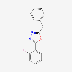 molecular formula C15H11FN2O B3989500 2-benzyl-5-(2-fluorophenyl)-1,3,4-oxadiazole 