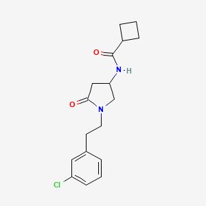 molecular formula C17H21ClN2O2 B3989514 N-{1-[2-(3-chlorophenyl)ethyl]-5-oxo-3-pyrrolidinyl}cyclobutanecarboxamide 
