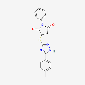 3-{[5-(4-methylphenyl)-4H-1,2,4-triazol-3-yl]sulfanyl}-1-phenylpyrrolidine-2,5-dione