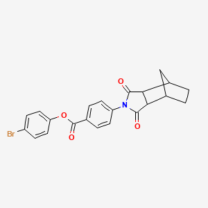 molecular formula C22H18BrNO4 B3989517 4-bromophenyl 4-(3,5-dioxo-4-azatricyclo[5.2.1.0~2,6~]dec-4-yl)benzoate 