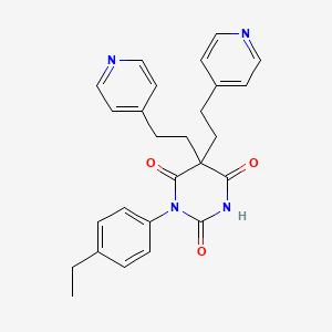 molecular formula C26H26N4O3 B3989525 1-(4-ethylphenyl)-5,5-bis[2-(4-pyridinyl)ethyl]-2,4,6(1H,3H,5H)-pyrimidinetrione 