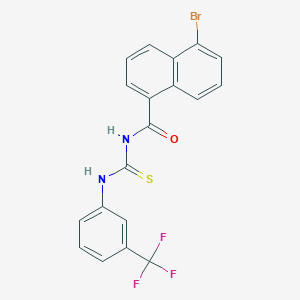 molecular formula C19H12BrF3N2OS B398953 5-bromo-N-{[3-(trifluoromethyl)phenyl]carbamothioyl}naphthalene-1-carboxamide 