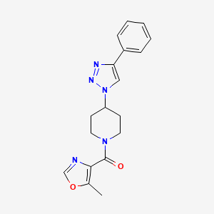 molecular formula C18H19N5O2 B3989534 1-[(5-methyl-1,3-oxazol-4-yl)carbonyl]-4-(4-phenyl-1H-1,2,3-triazol-1-yl)piperidine 