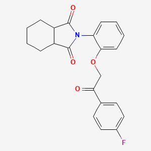 molecular formula C22H20FNO4 B3989535 2-{2-[2-(4-fluorophenyl)-2-oxoethoxy]phenyl}hexahydro-1H-isoindole-1,3(2H)-dione 