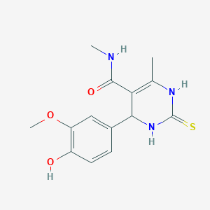molecular formula C14H17N3O3S B3989542 4-(4-hydroxy-3-methoxyphenyl)-N,6-dimethyl-2-thioxo-1,2,3,4-tetrahydro-5-pyrimidinecarboxamide 