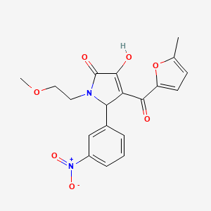 molecular formula C19H18N2O7 B3989546 3-hydroxy-1-(2-methoxyethyl)-4-(5-methyl-2-furoyl)-5-(3-nitrophenyl)-1,5-dihydro-2H-pyrrol-2-one 